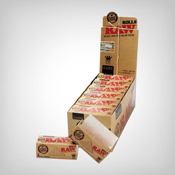 RAW Classic King Size Rolls Rolling Paper (12pcs Box)