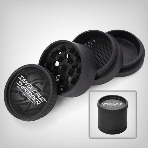 Santa Cruz 4-piece Shredder Black Hemp Grinder