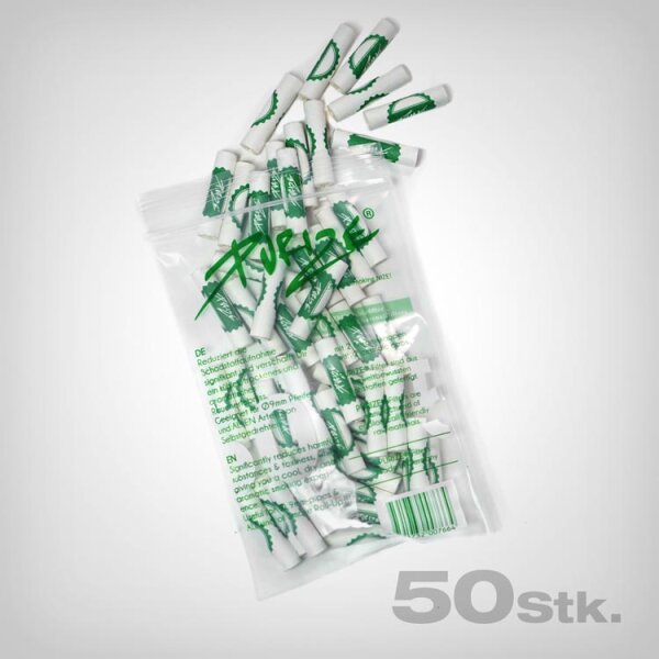 PURIZE Activated Charcoal Filters, green-white, Ø 9mm, 50pcs