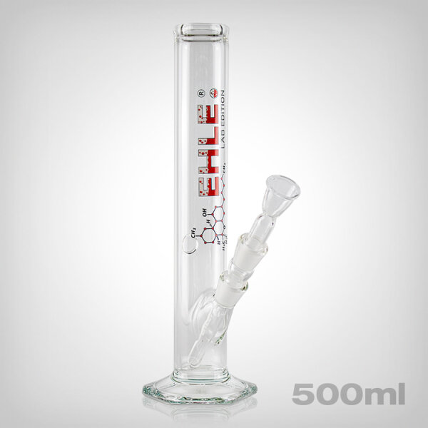 EHLE. Bong LAB-Edition, 500ml, incl. downstem, joint 18,8, red