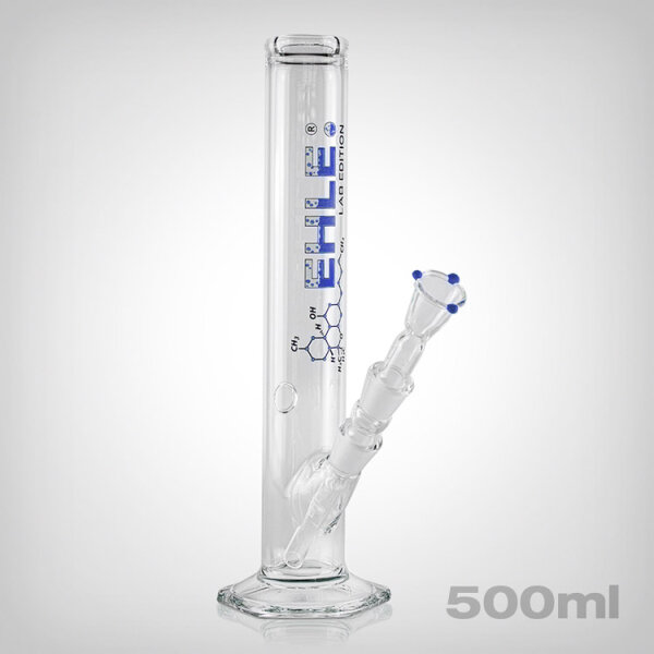 EHLE. Bong LAB-Edition, 500ml, incl. downstem, joint 18,8, blue