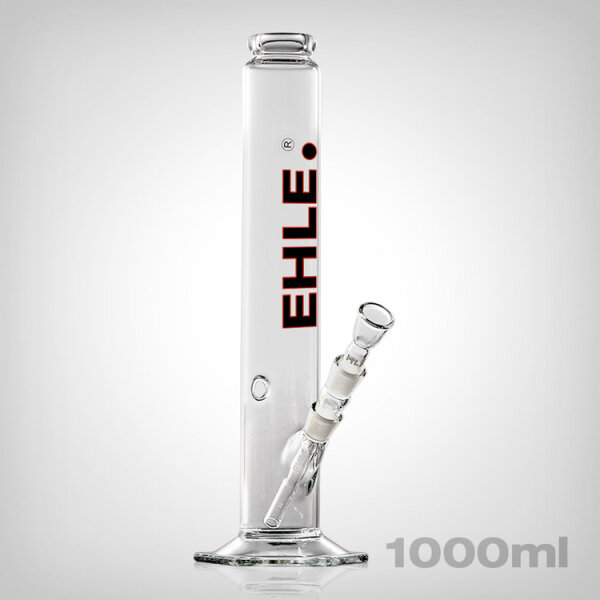 EHLE. Bong straight, 1 Liter, incl. downstem, joint 18,8, black