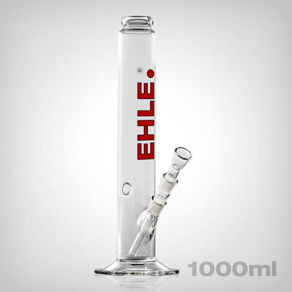 EHLE. Bong straight, 1 Liter, incl. downstem, joint 18,8, red