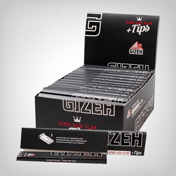 Gizeh Black King Size Slim + Tips (26pcs Box)