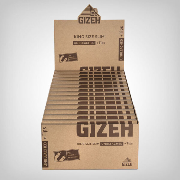 Gizeh Unbleached King Size Slim + Tips (34pcs Box)